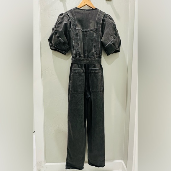 Revolve X All Saints Utility Denim Jumpsuit Dark gray Size - 4 like new - Picture 9 of 9